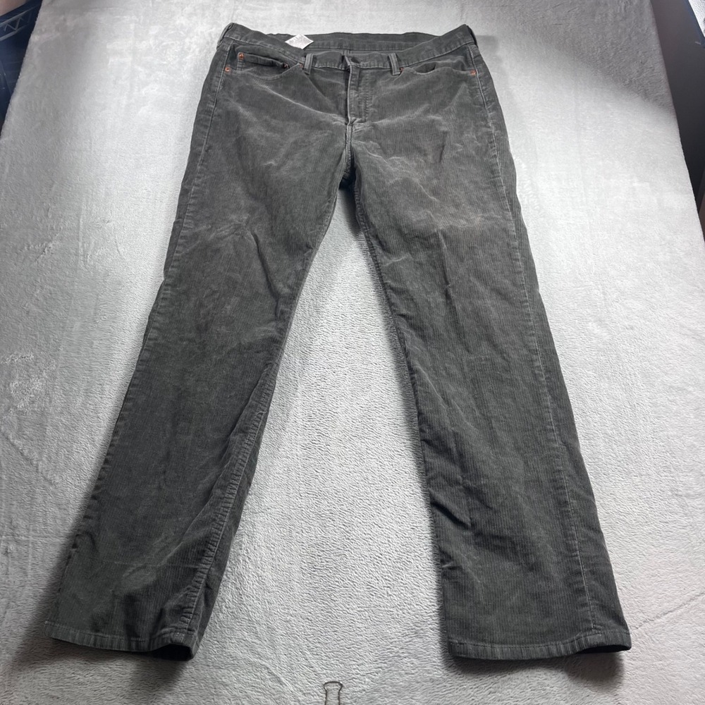 Levis 514 Straight Fit Corduroy Pants Mens 38x32 Grey 5 Pocket Trousers